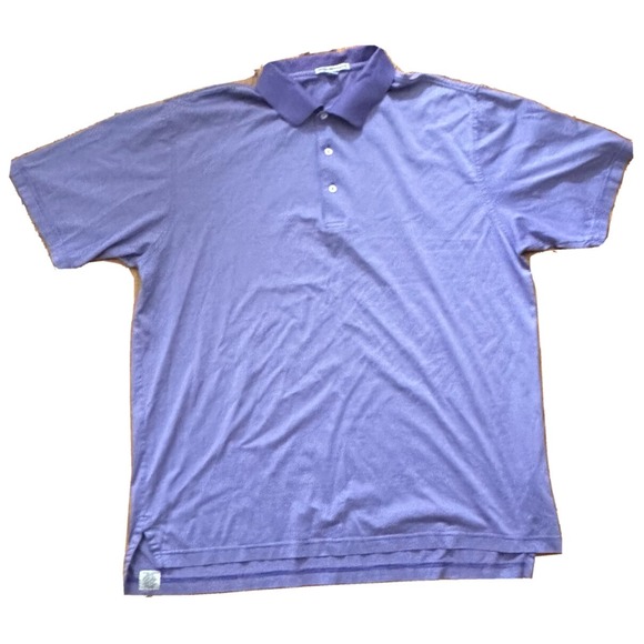 Peter Millar Polo Men's Large Purple Golf Striped Comfort Casual Short Tech Polo - Picture 3 of 13